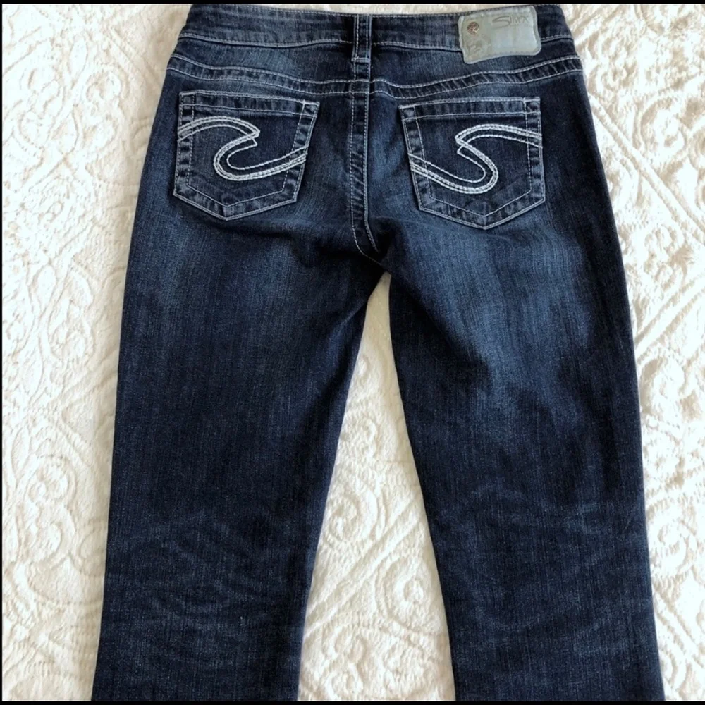 Silver Jeans Aiko Boot Cut Jeans Women’s Size 26 Thick Stitch Medium Wash EUC